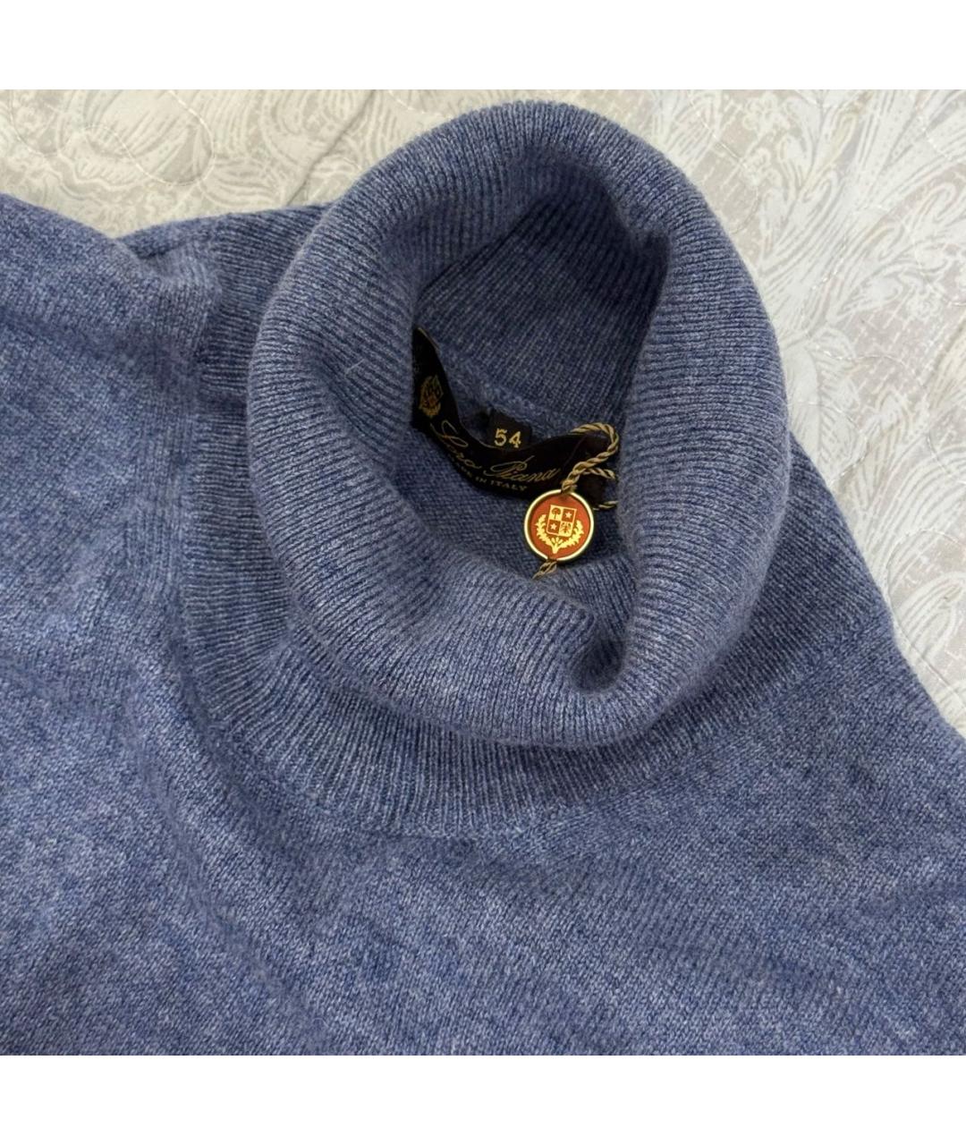 LORO PIANA Темно-синяя кашемировая водолазка, фото 2
