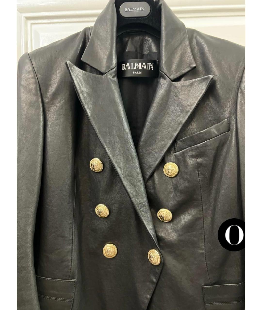 BALMAIN Черная куртка из экзотической кожи, фото 3