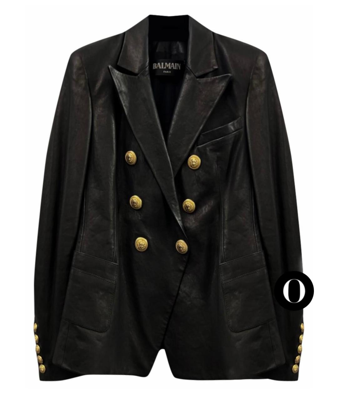 BALMAIN Черная куртка из экзотической кожи, фото 4