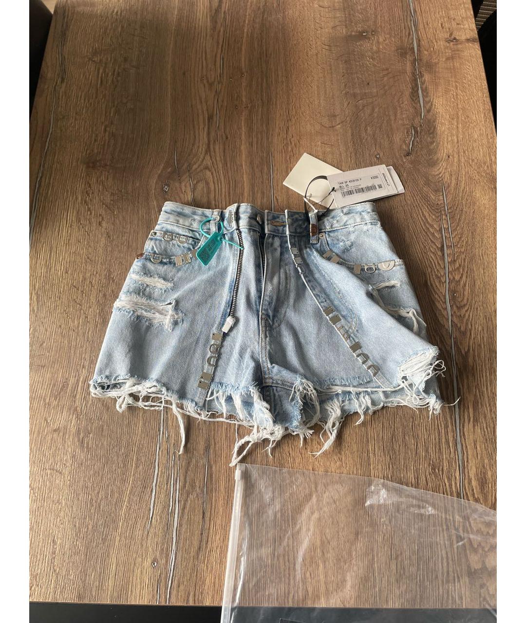 ALEXANDER WANG Голубые хлопковые шорты, фото 5