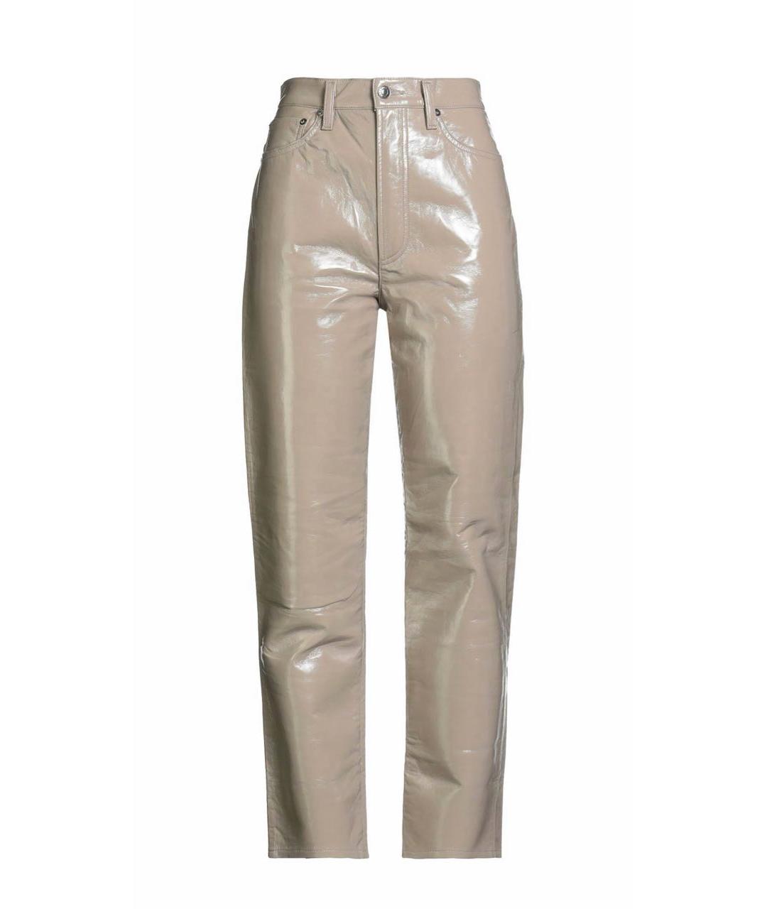 AGOLDE Бежевые кожаные прямые брюки, фото 5