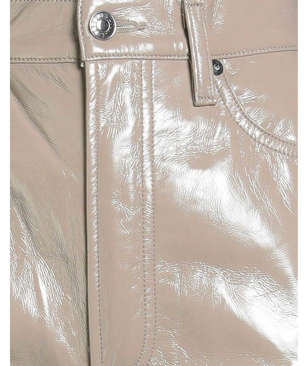 AGOLDE Бежевые кожаные прямые брюки, фото 4