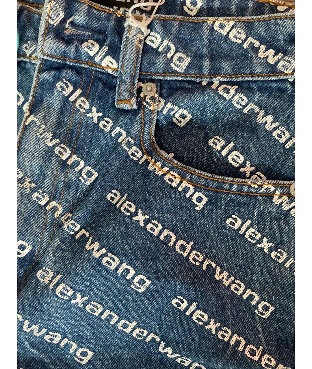 ALEXANDER WANG Синие хлопковые прямые джинсы, фото 4