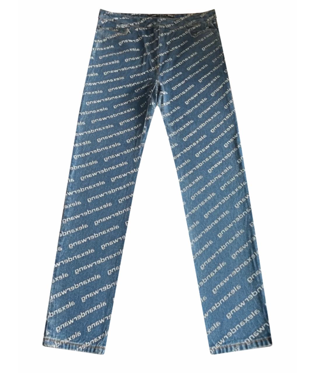 ALEXANDER WANG Синие хлопковые прямые джинсы, фото 1