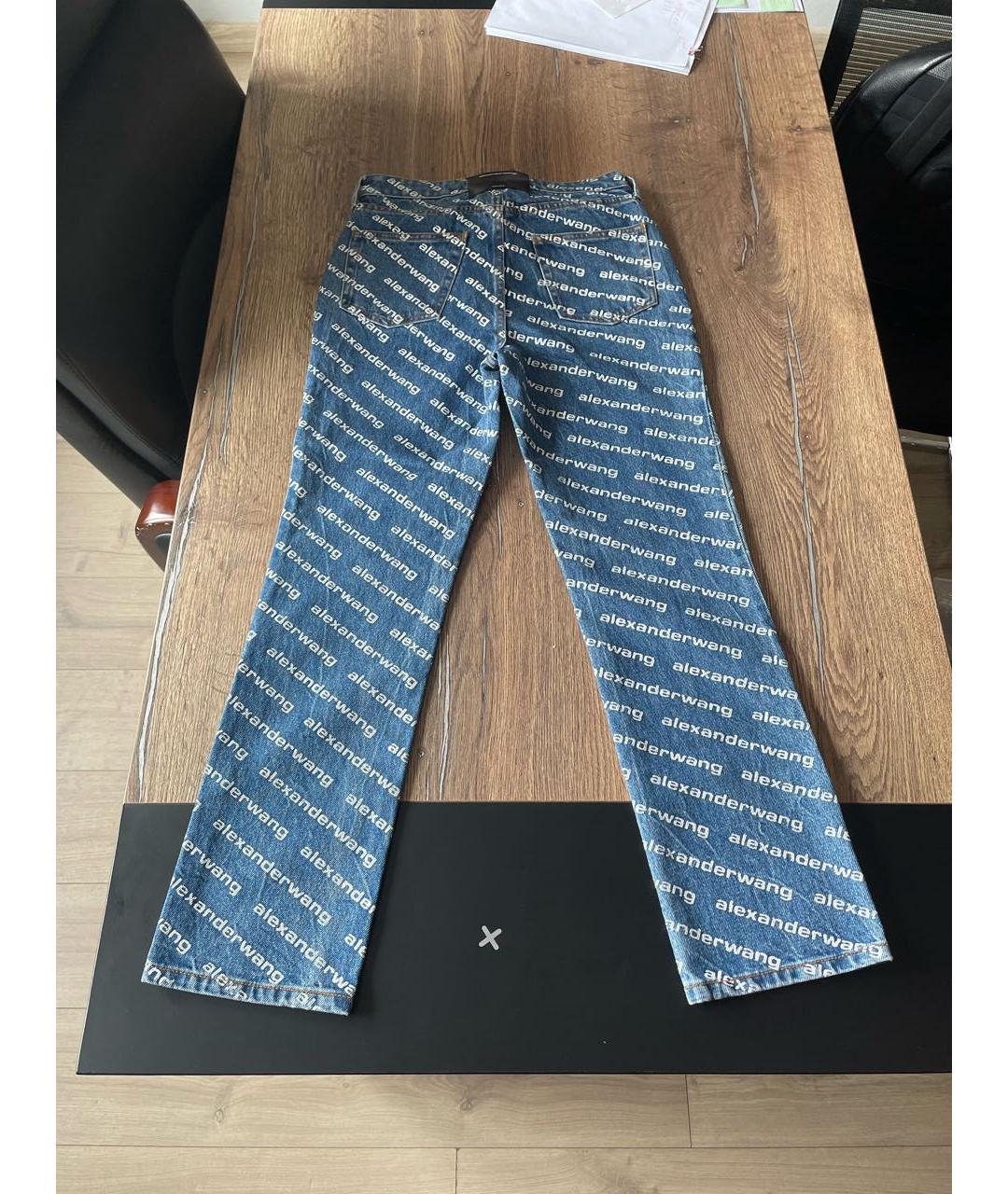 ALEXANDER WANG Синие хлопковые прямые джинсы, фото 2