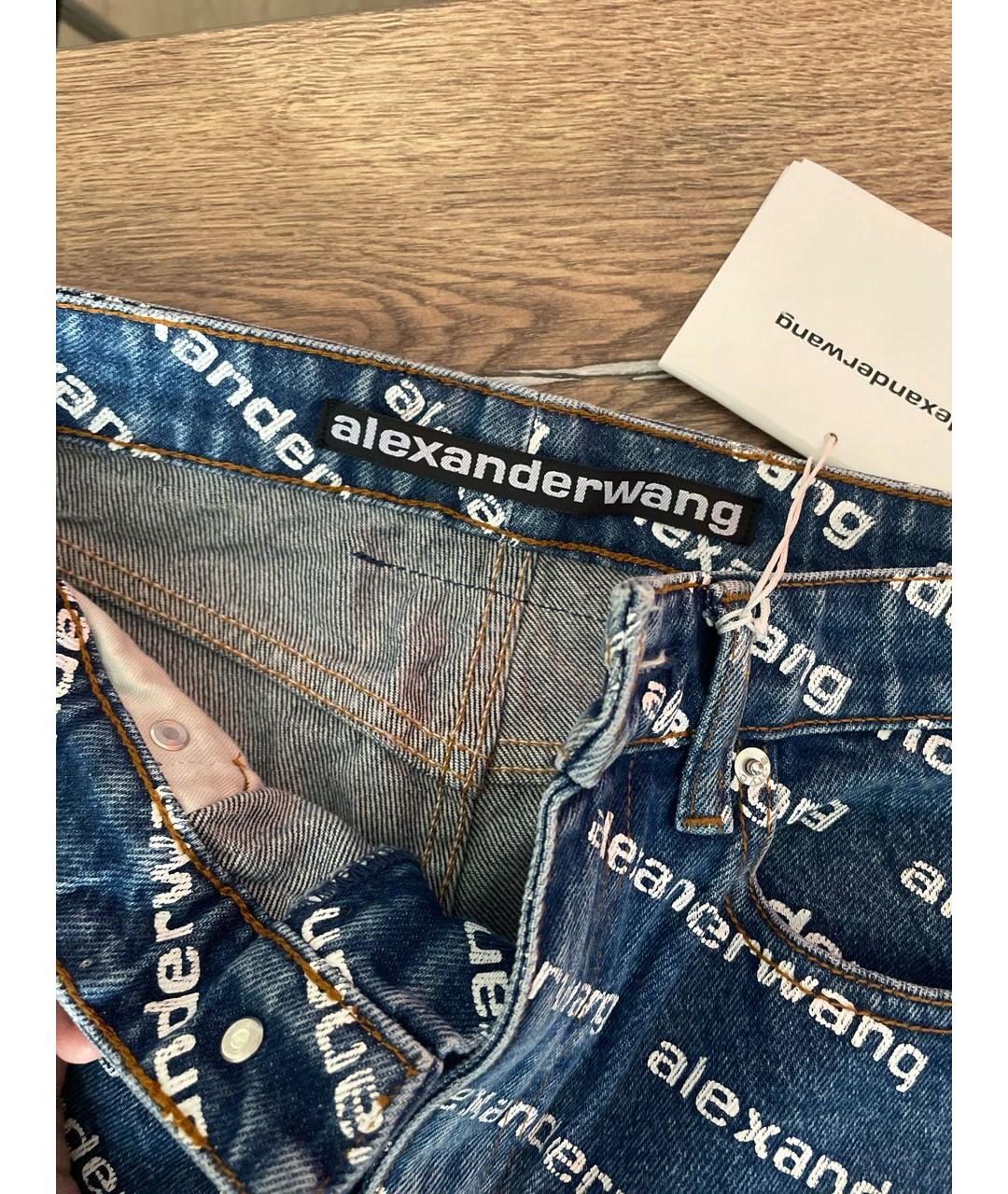 ALEXANDER WANG Синие хлопковые прямые джинсы, фото 3