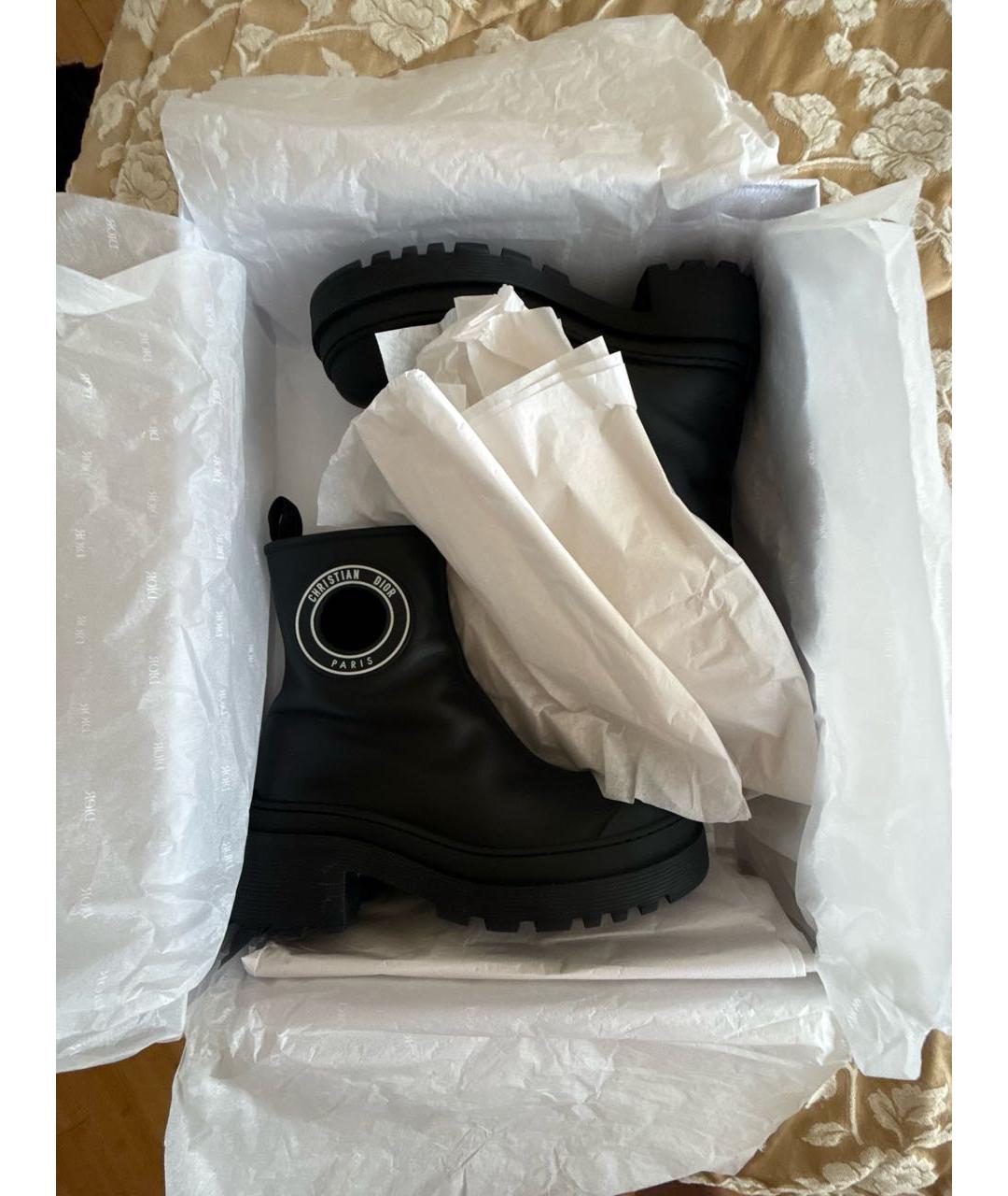 CHRISTIAN DIOR Черные кожаные полусапоги, фото 7