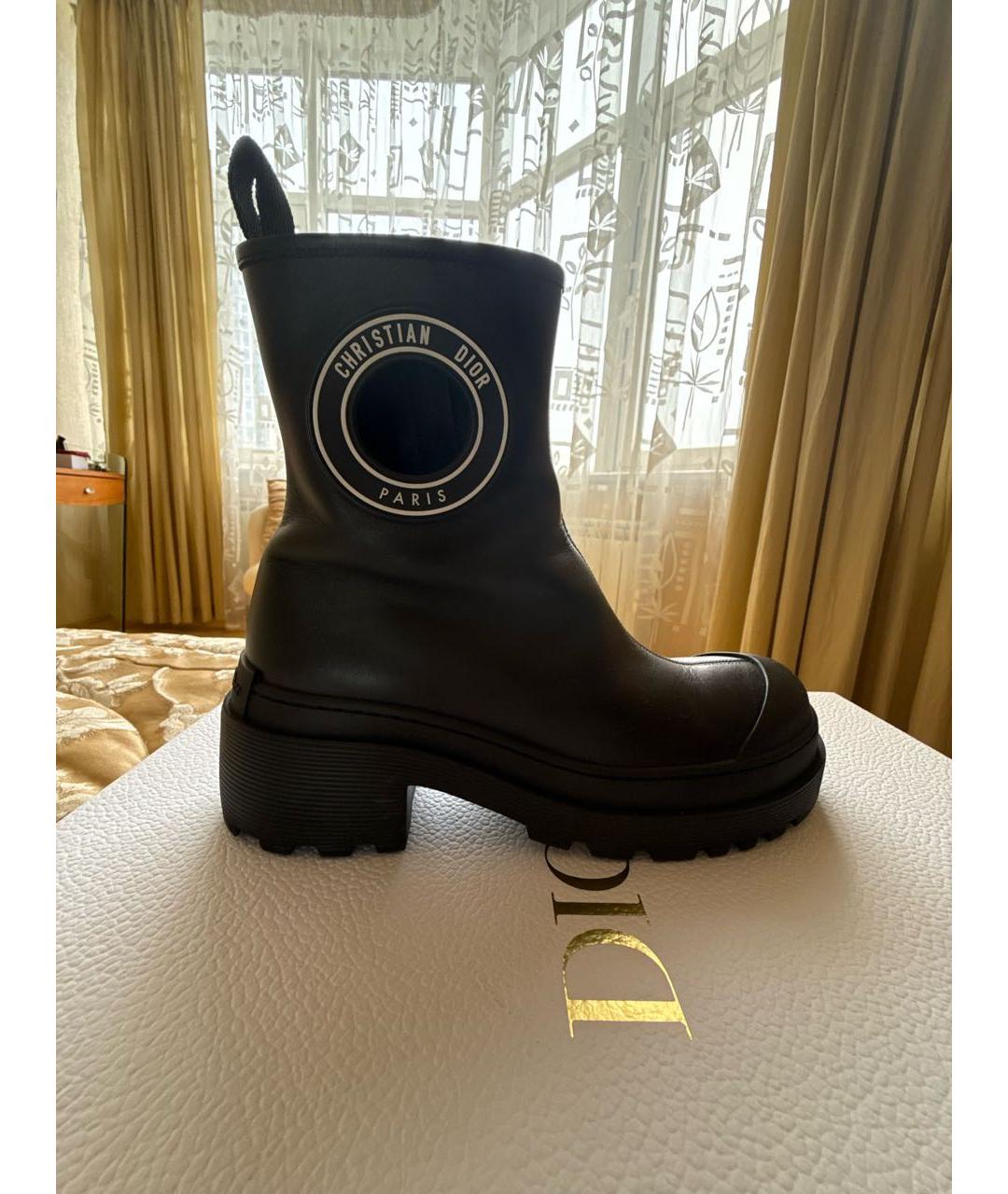 CHRISTIAN DIOR Черные кожаные полусапоги, фото 8