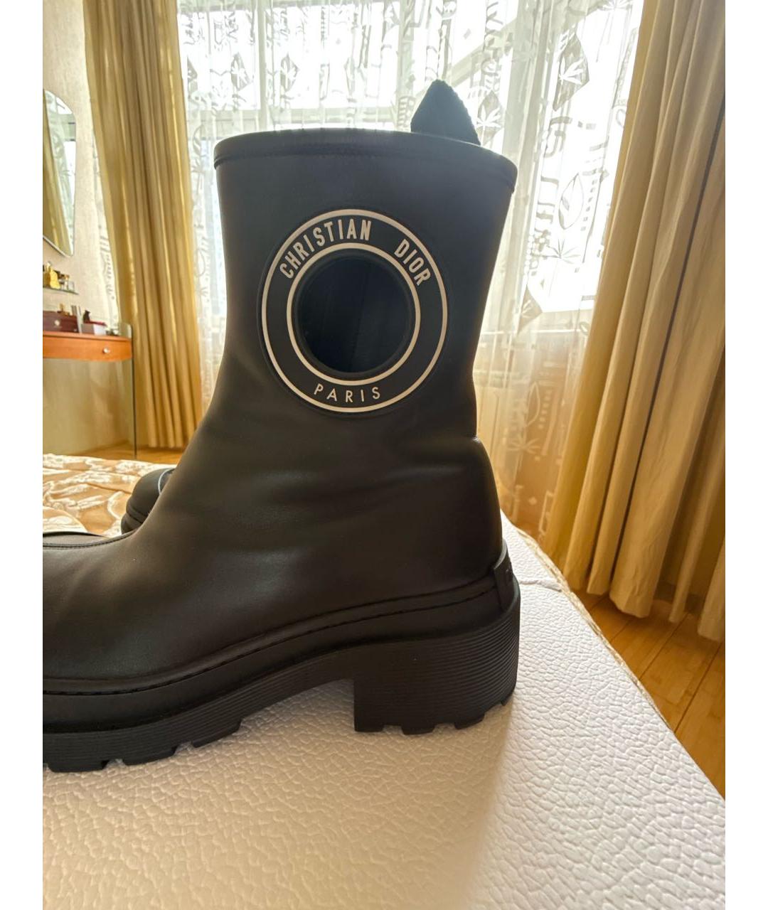 CHRISTIAN DIOR Черные кожаные полусапоги, фото 5