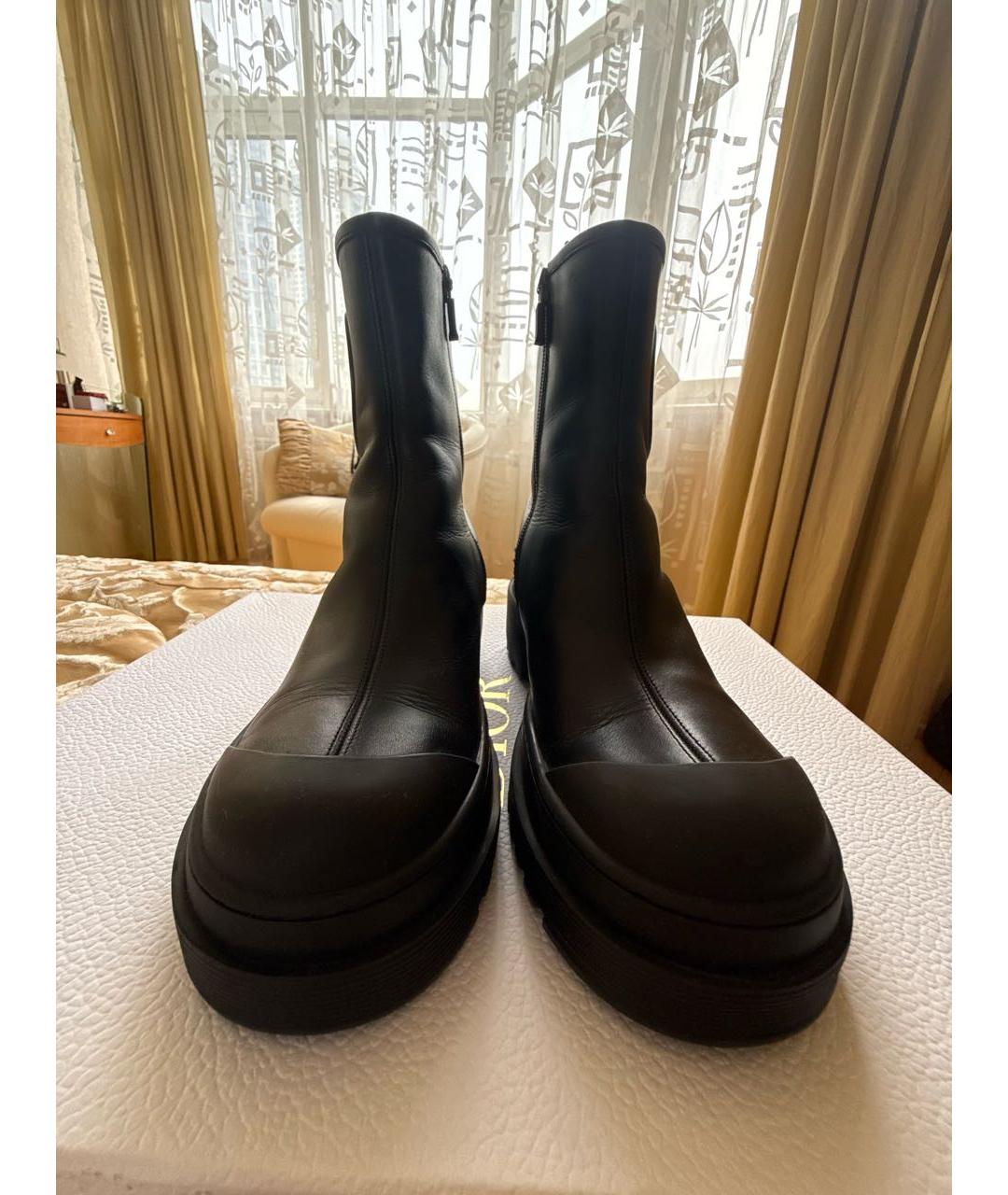 CHRISTIAN DIOR Черные кожаные полусапоги, фото 2