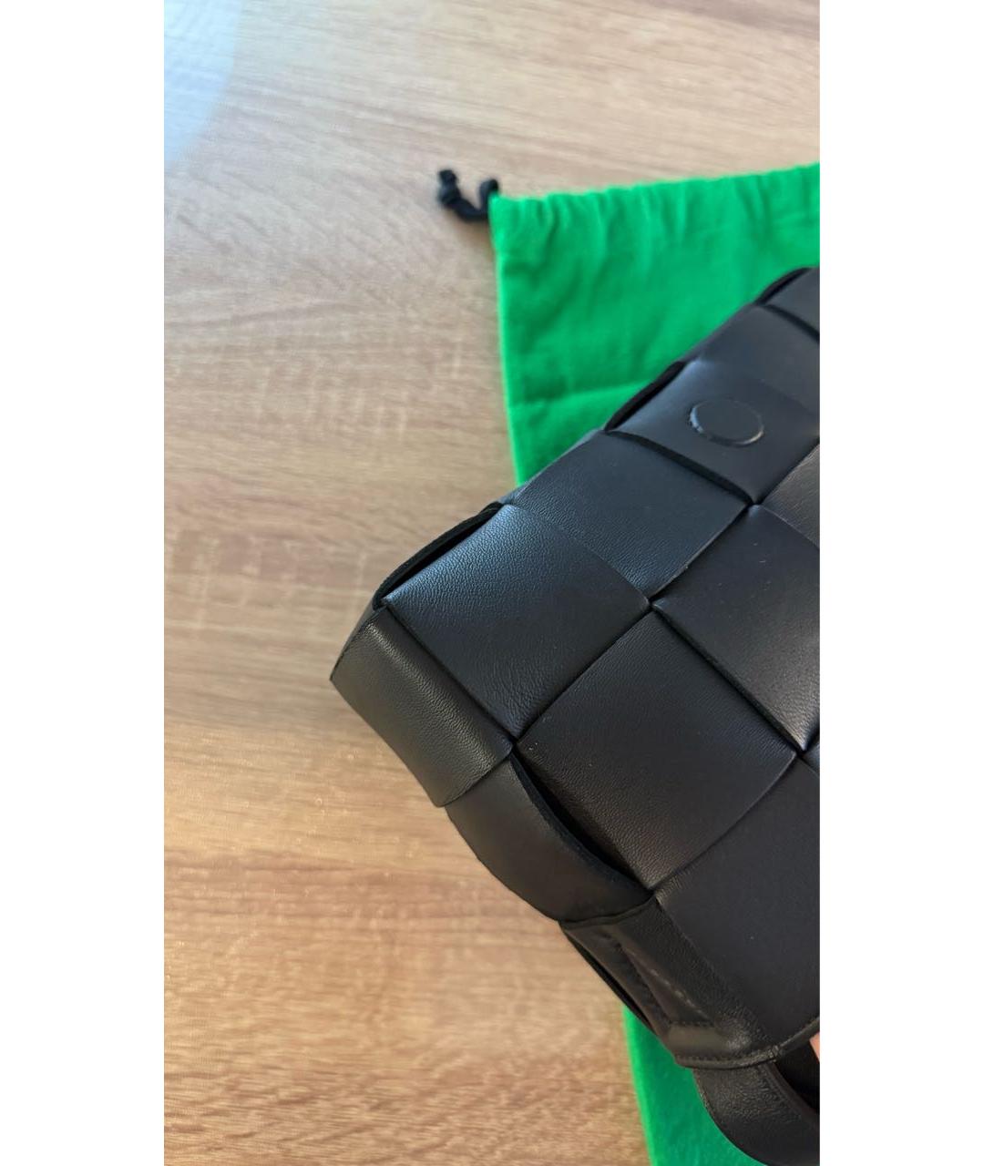 BOTTEGA VENETA Черная кожаная сумка через плечо, фото 8