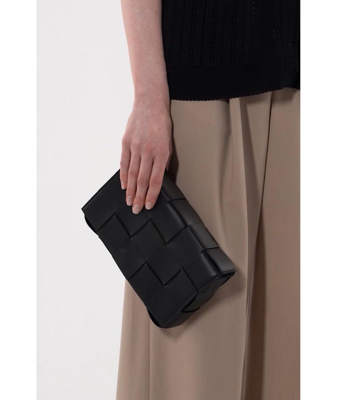 BOTTEGA VENETA Черная кожаная сумка через плечо, фото 7