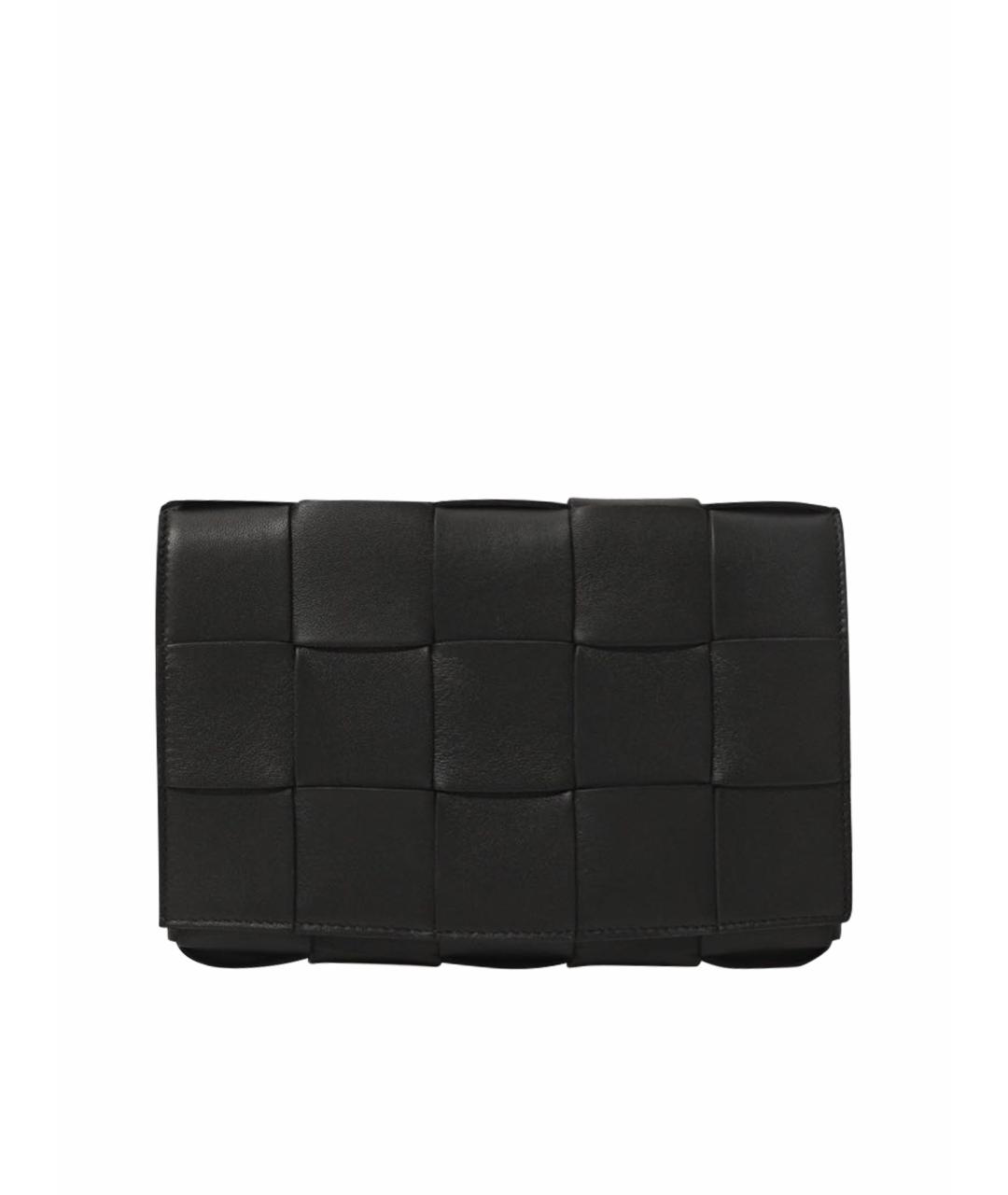 BOTTEGA VENETA Черная кожаная сумка через плечо, фото 1