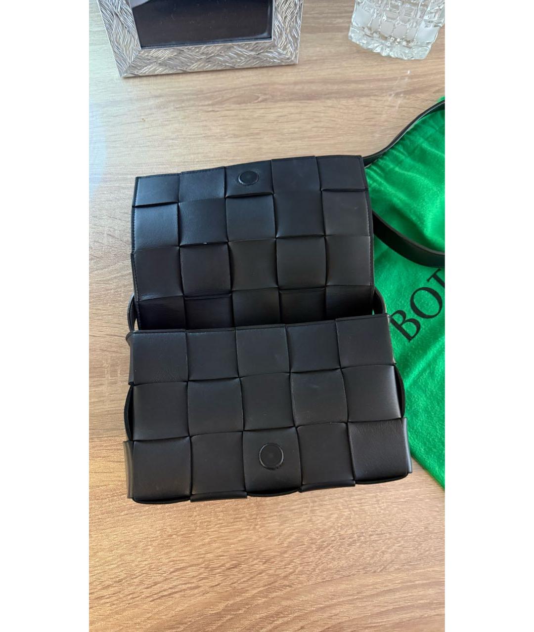 BOTTEGA VENETA Черная кожаная сумка через плечо, фото 3