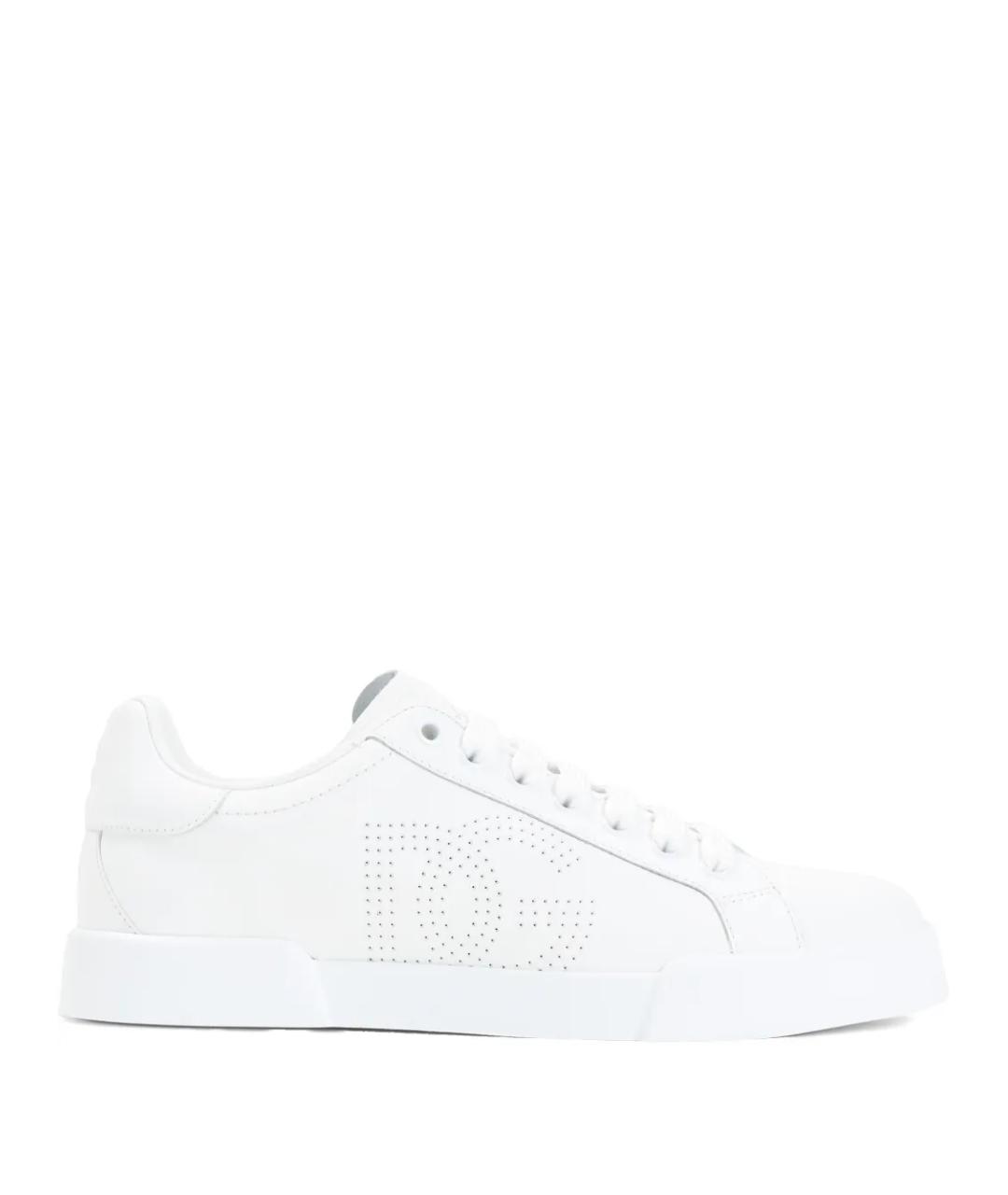 DOLCE&GABBANA Белые кожаные кеды, фото 1