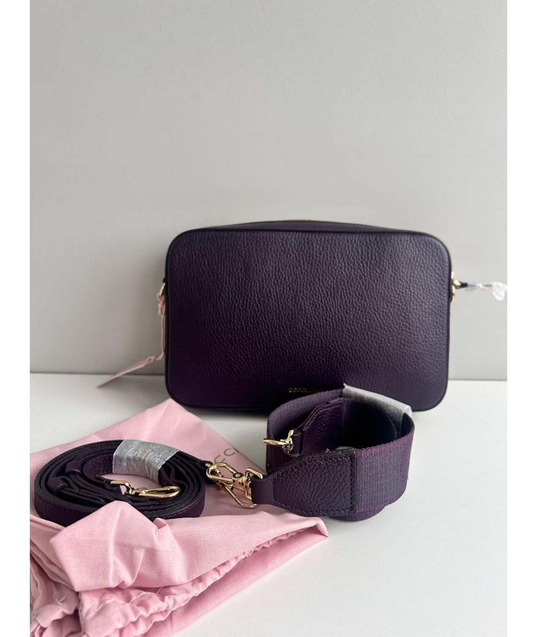 COCCINELLE Фиолетовая кожаная сумка через плечо, фото 5