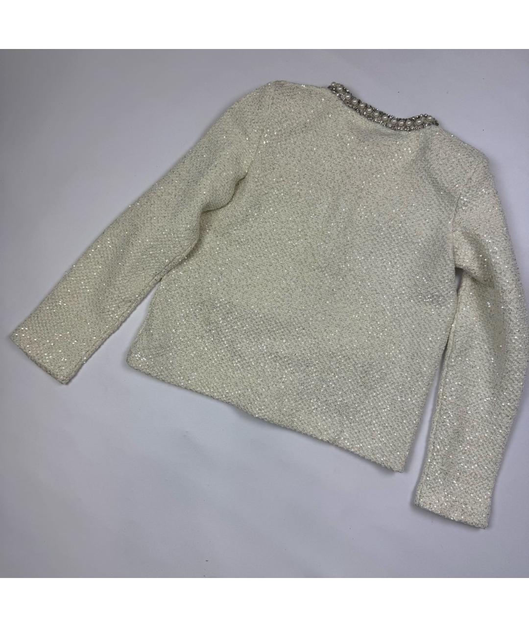 SELF-PORTRAIT Белый полиэстеровый кардиган, фото 2