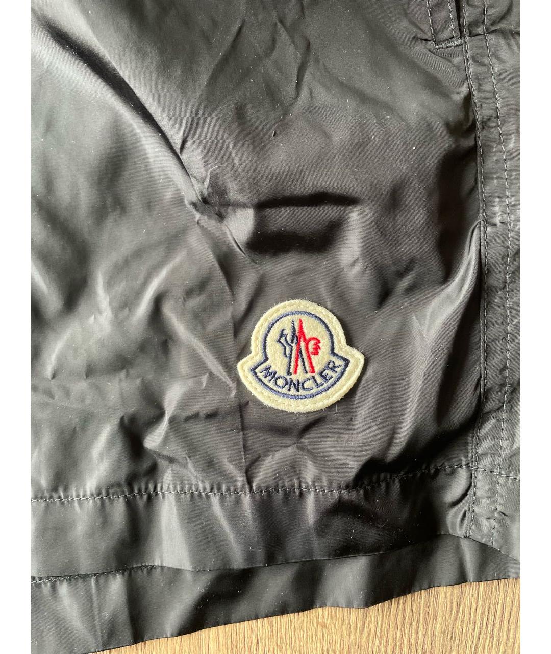MONCLER Черные полиэстеровые плавки, фото 4