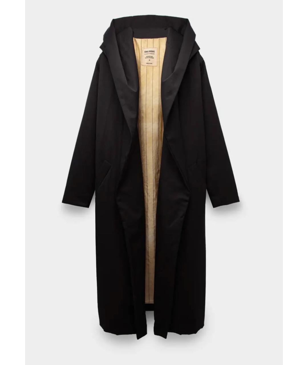 UMA WANG Черное хлопковое пальто, фото 5