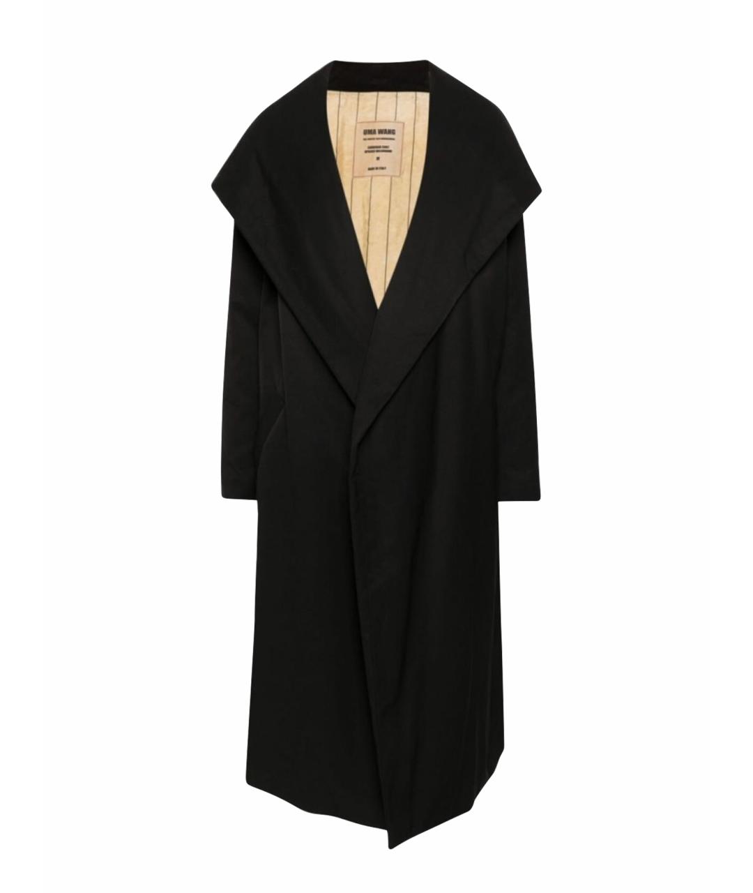 UMA WANG Черное хлопковое пальто, фото 1