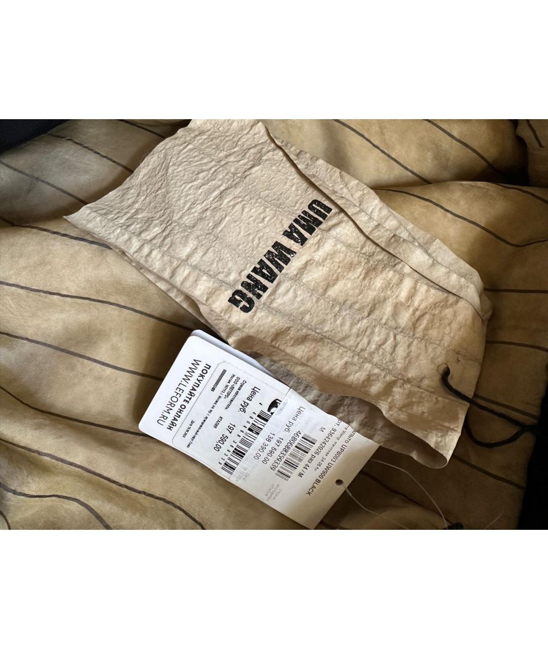 UMA WANG Черное хлопковое пальто, фото 4