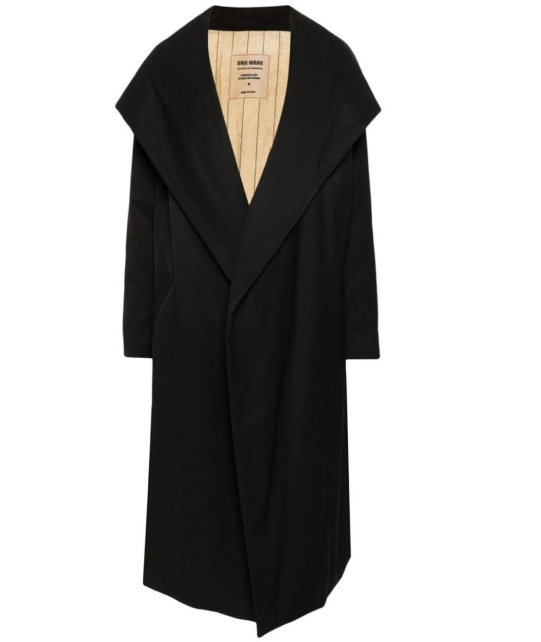 UMA WANG Черное хлопковое пальто, фото 3