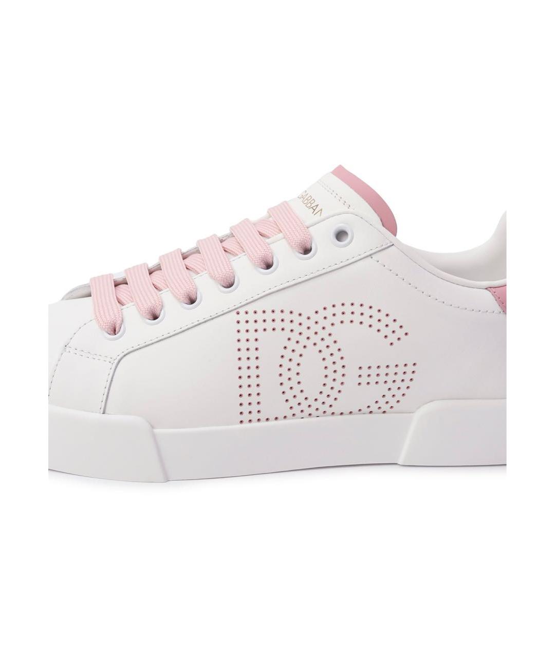 DOLCE&GABBANA Белые кожаные кеды, фото 5