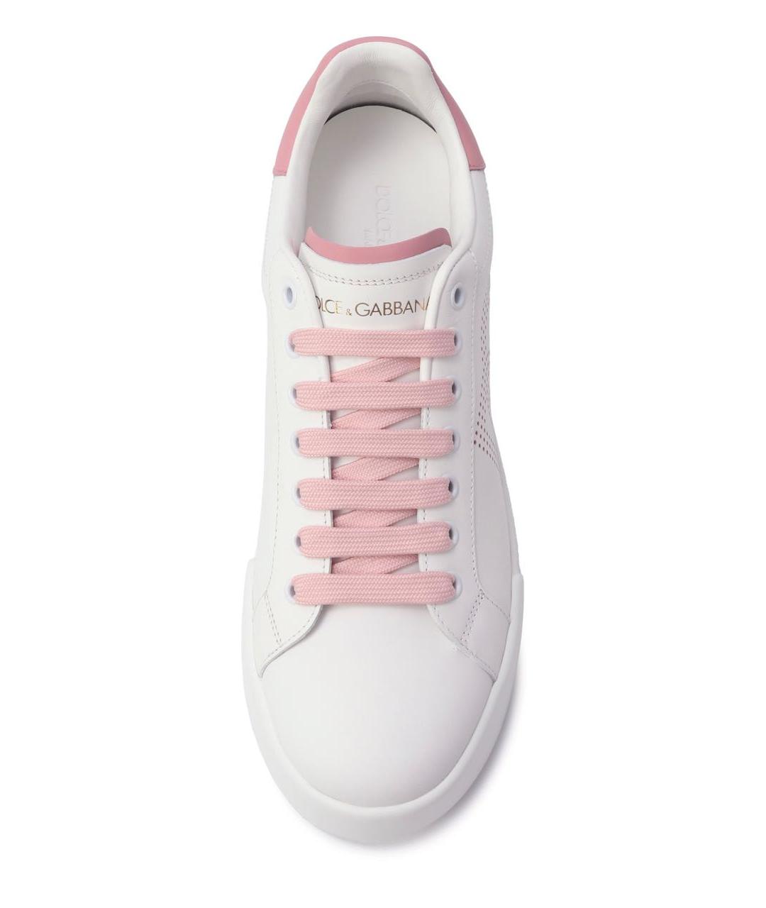 DOLCE&GABBANA Белые кожаные кеды, фото 4