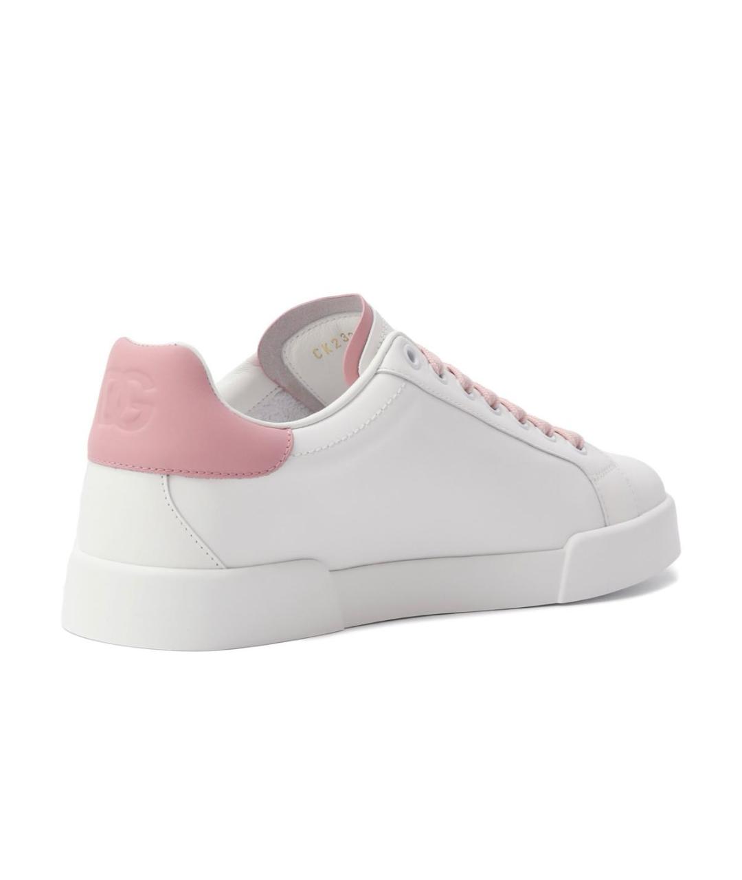 DOLCE&GABBANA Белые кожаные кеды, фото 6