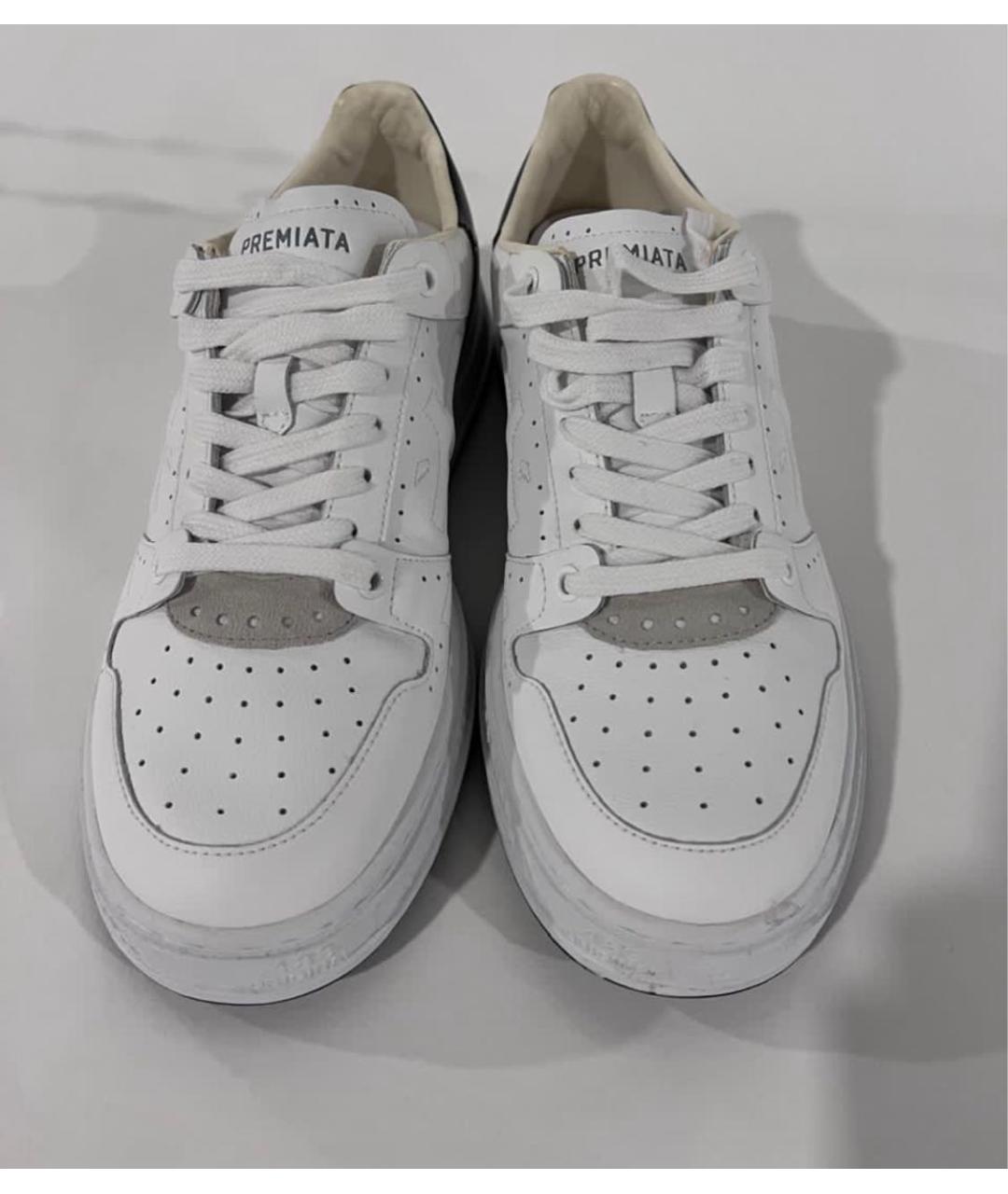 PREMIATA Белые кожаные низкие кроссовки / кеды, фото 3