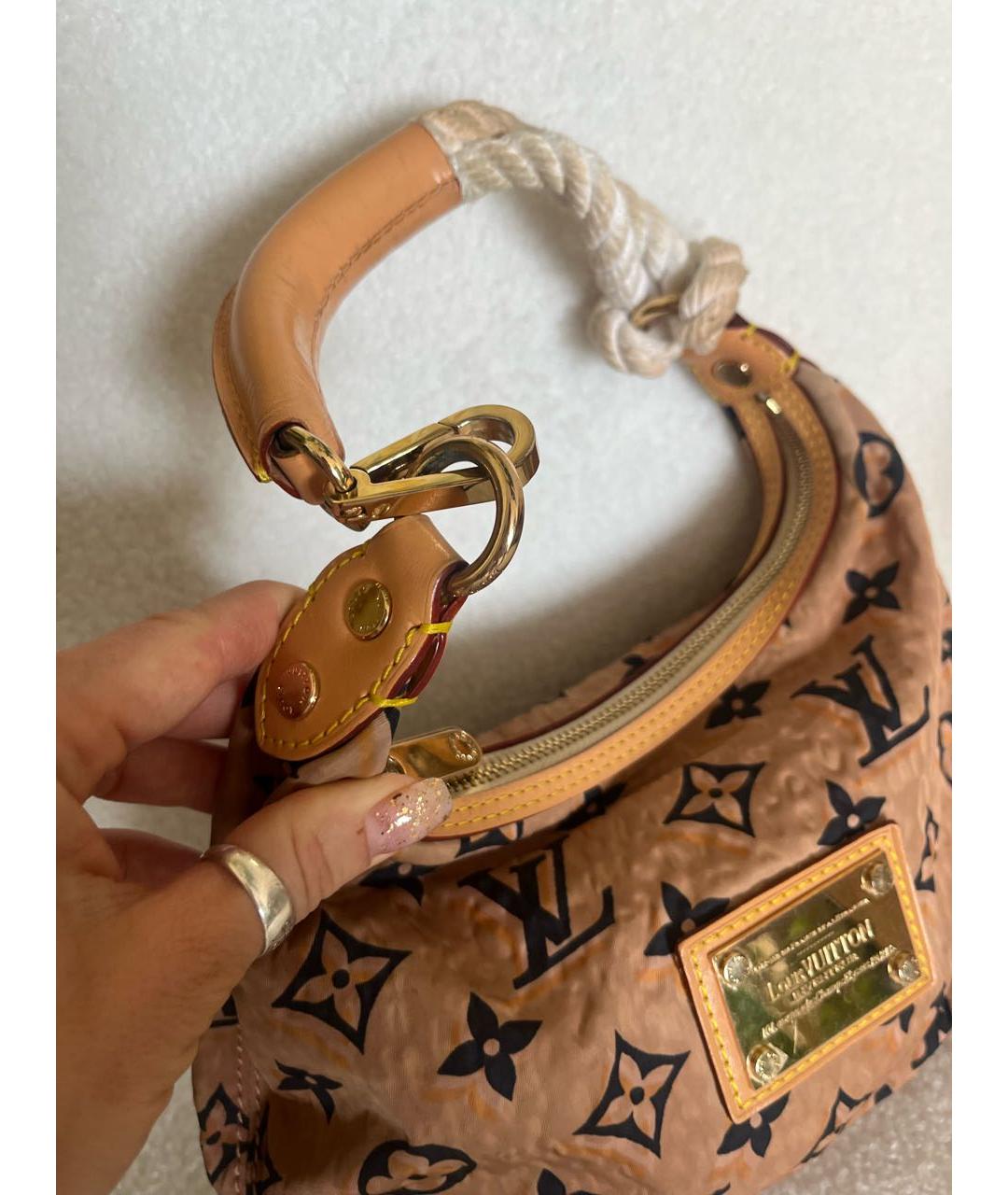 LOUIS VUITTON Бежевая деним сумка с короткими ручками, фото 2