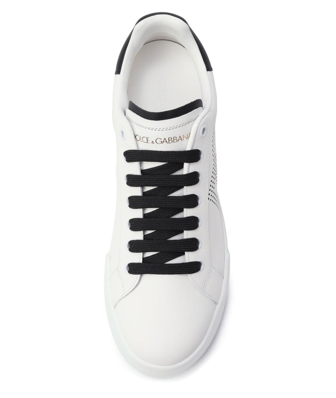 DOLCE&GABBANA Белые кожаные кеды, фото 4