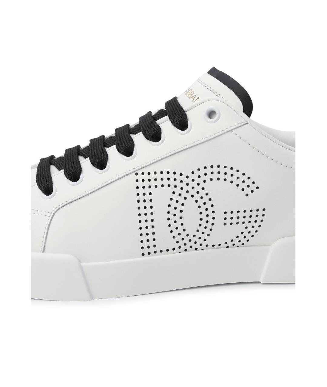 DOLCE&GABBANA Белые кожаные кеды, фото 6