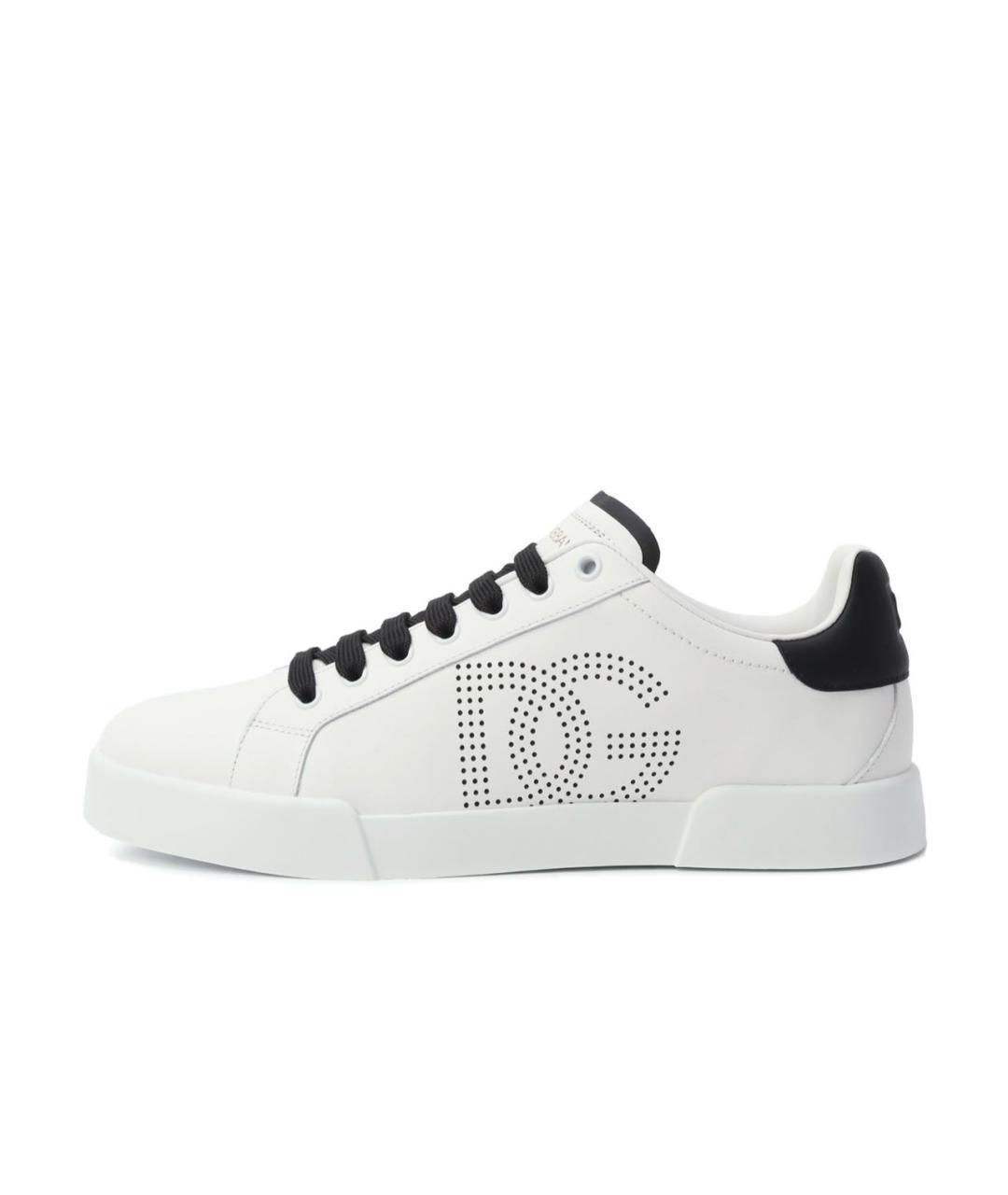 DOLCE&GABBANA Белые кожаные кеды, фото 3