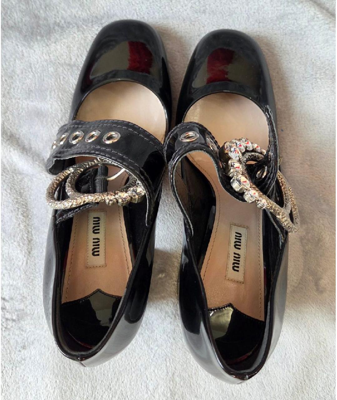 MIU MIU Черные туфли из лакированной кожи, фото 3