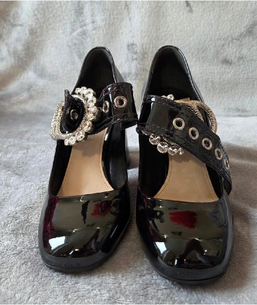 MIU MIU Черные туфли из лакированной кожи, фото 2