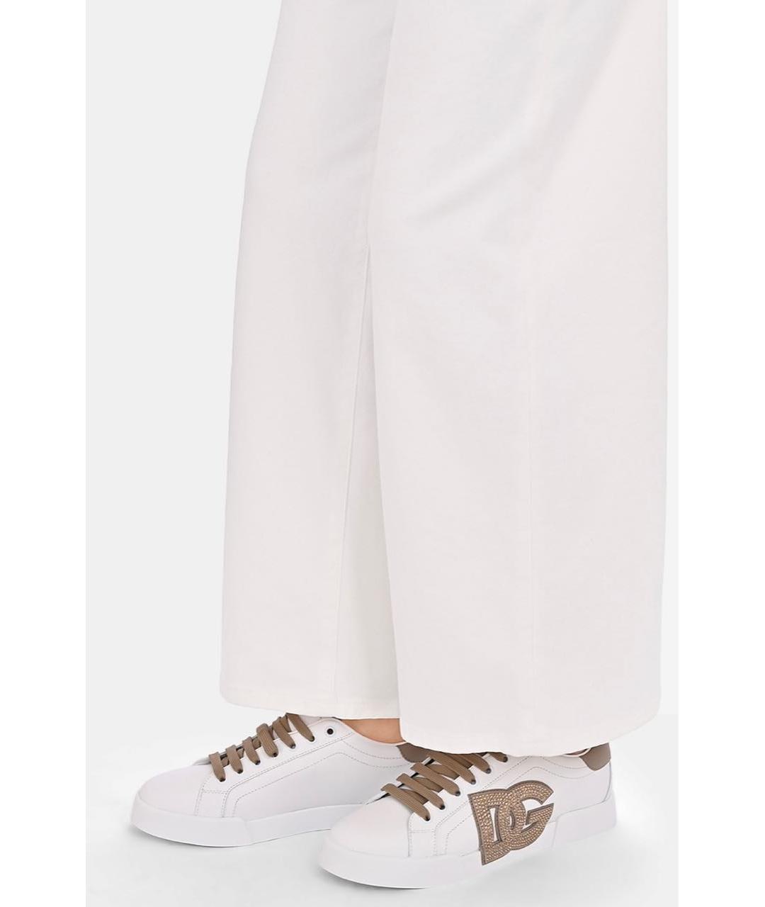 DOLCE&GABBANA Белые кожаные кеды, фото 6