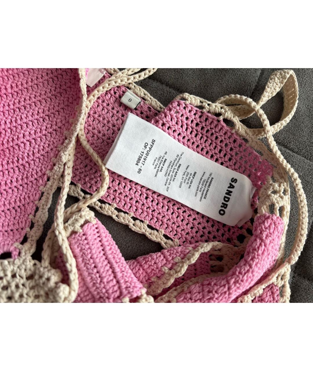 SANDRO Розовая майка, фото 4