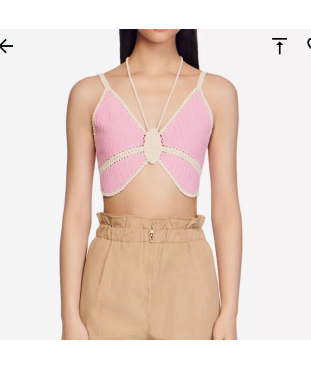 SANDRO Розовая майка, фото 6