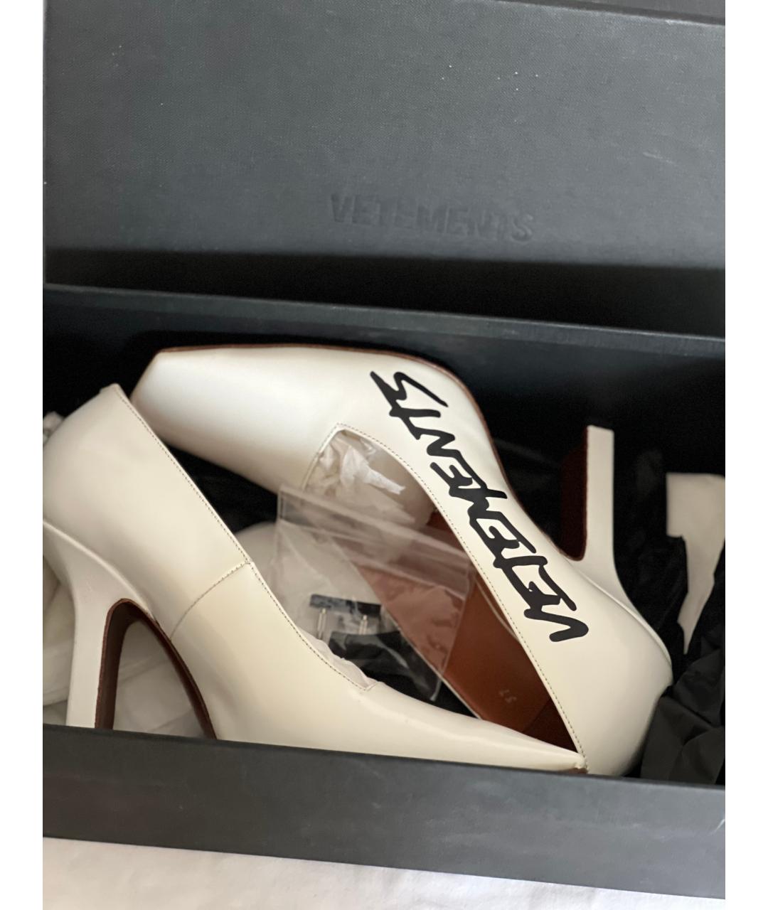 VETEMENTS Белые кожаные туфли, фото 8