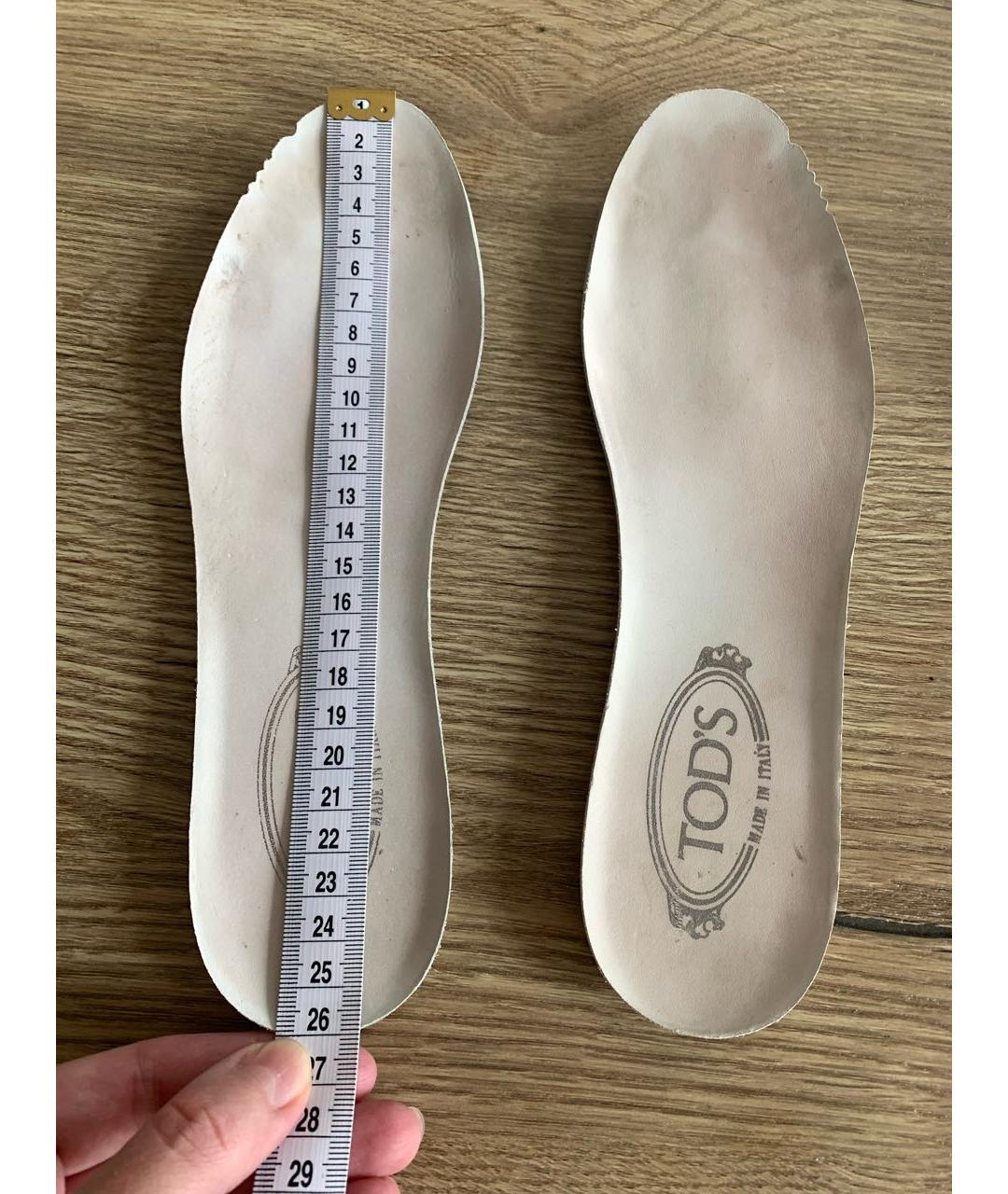 TOD'S Серебряные кожаные слипоны, фото 8