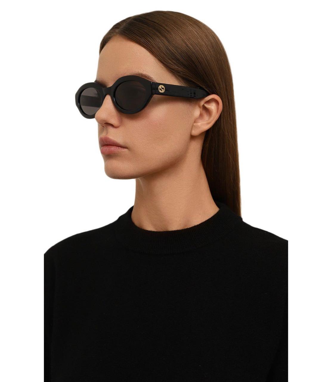 GUCCI Черные пластиковые солнцезащитные очки, фото 2