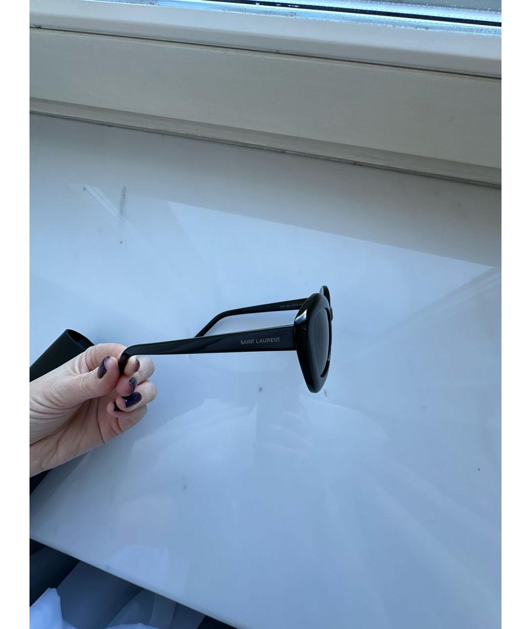 SAINT LAURENT Черные пластиковые солнцезащитные очки, фото 2