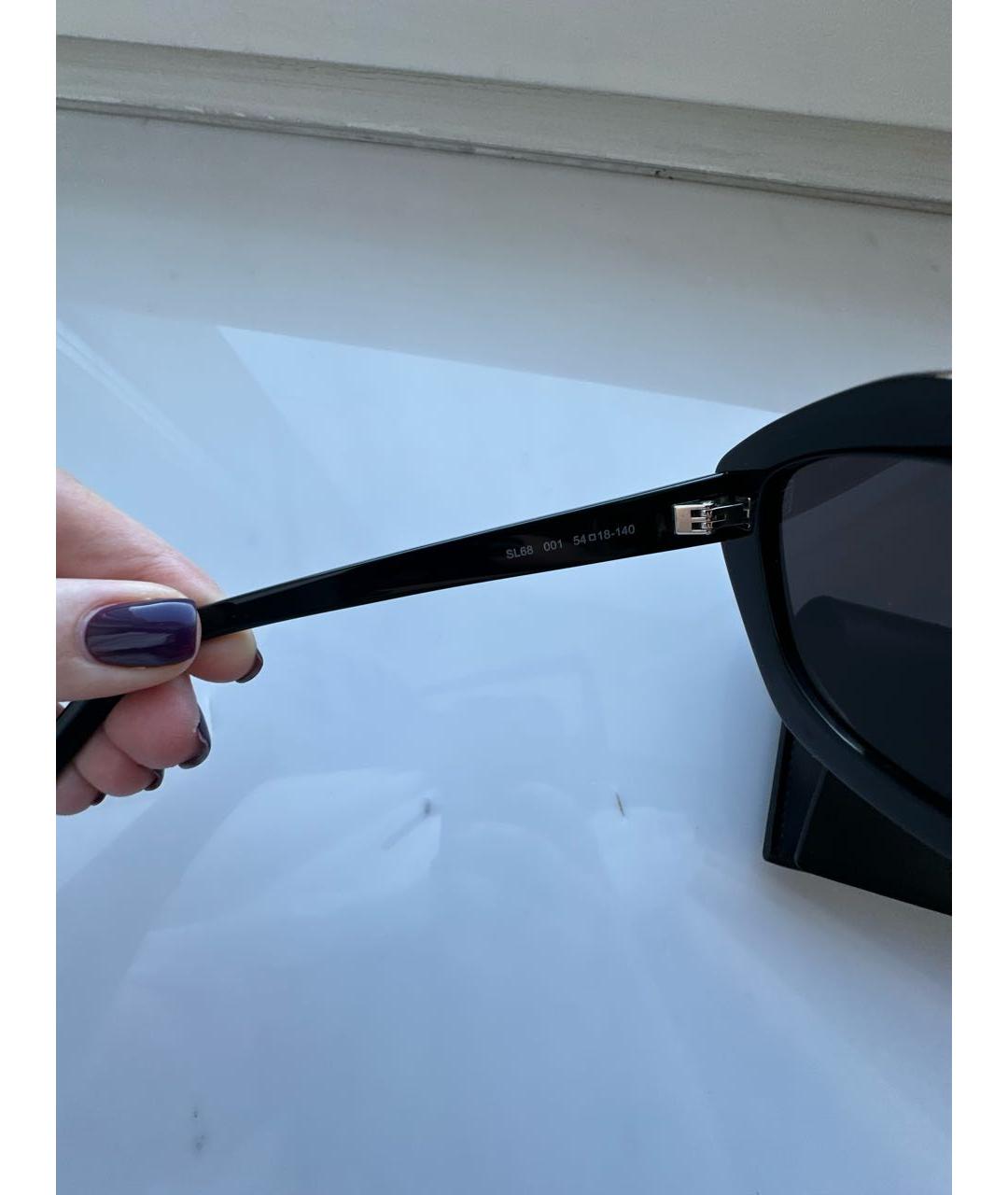 SAINT LAURENT Черные пластиковые солнцезащитные очки, фото 5