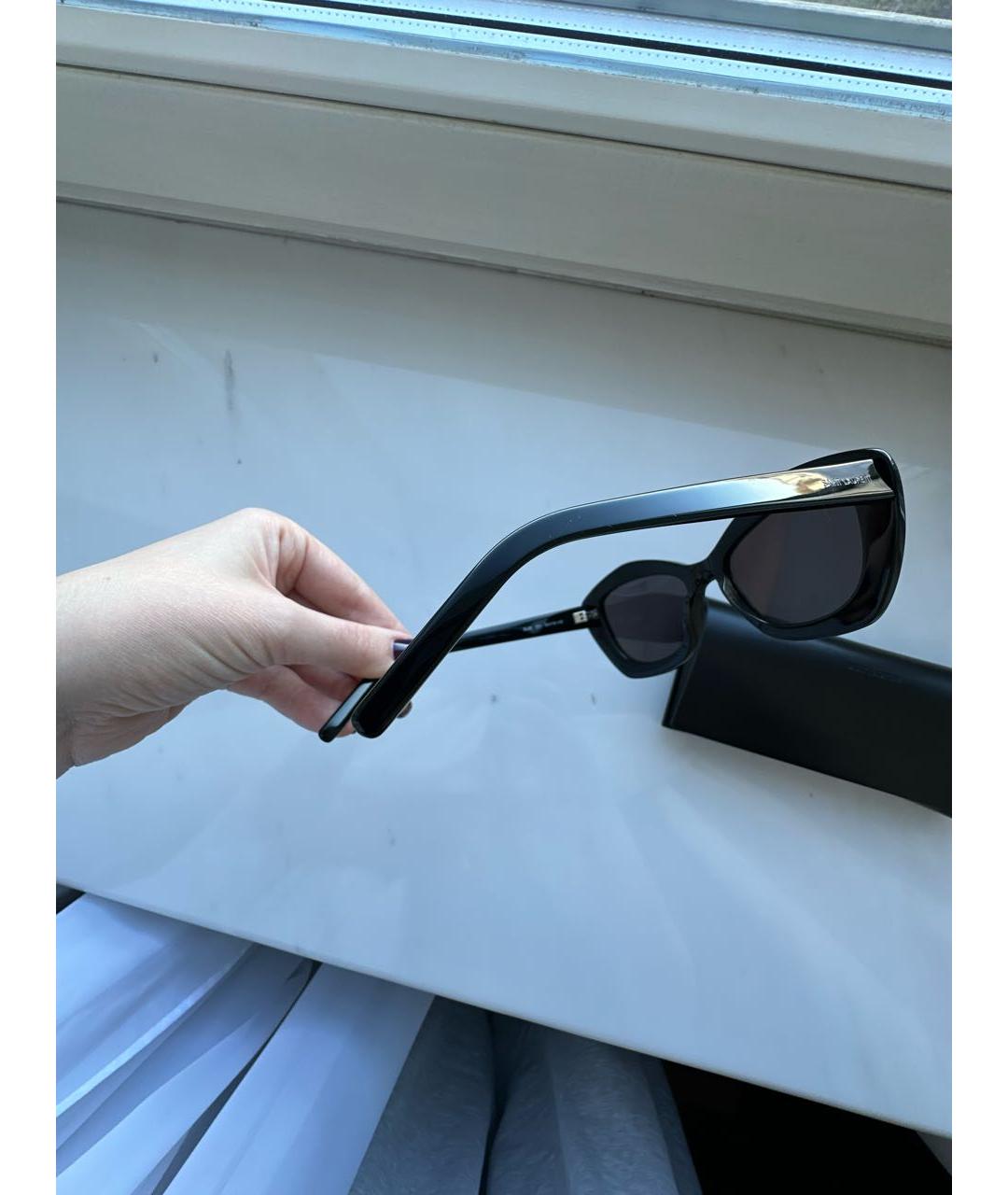SAINT LAURENT Черные пластиковые солнцезащитные очки, фото 7