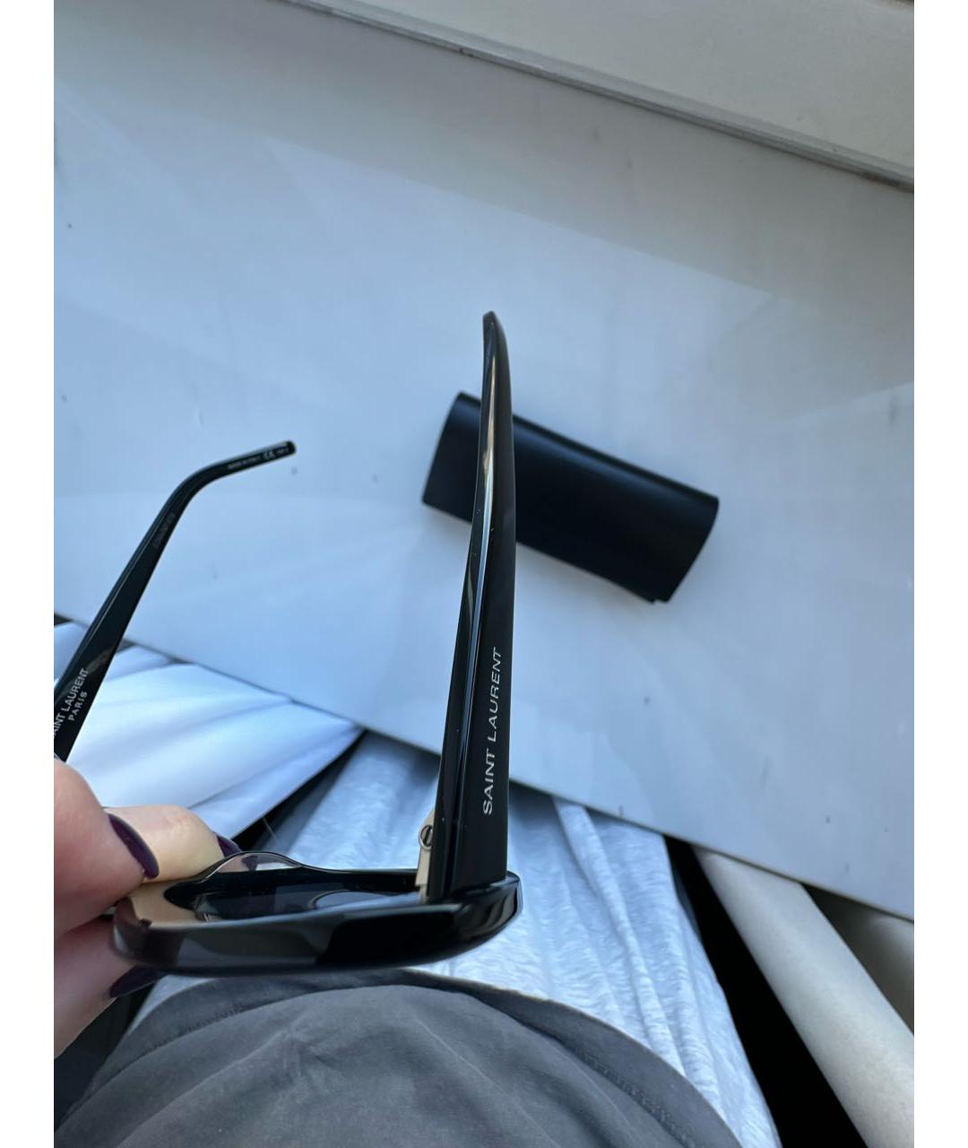 SAINT LAURENT Черные пластиковые солнцезащитные очки, фото 8