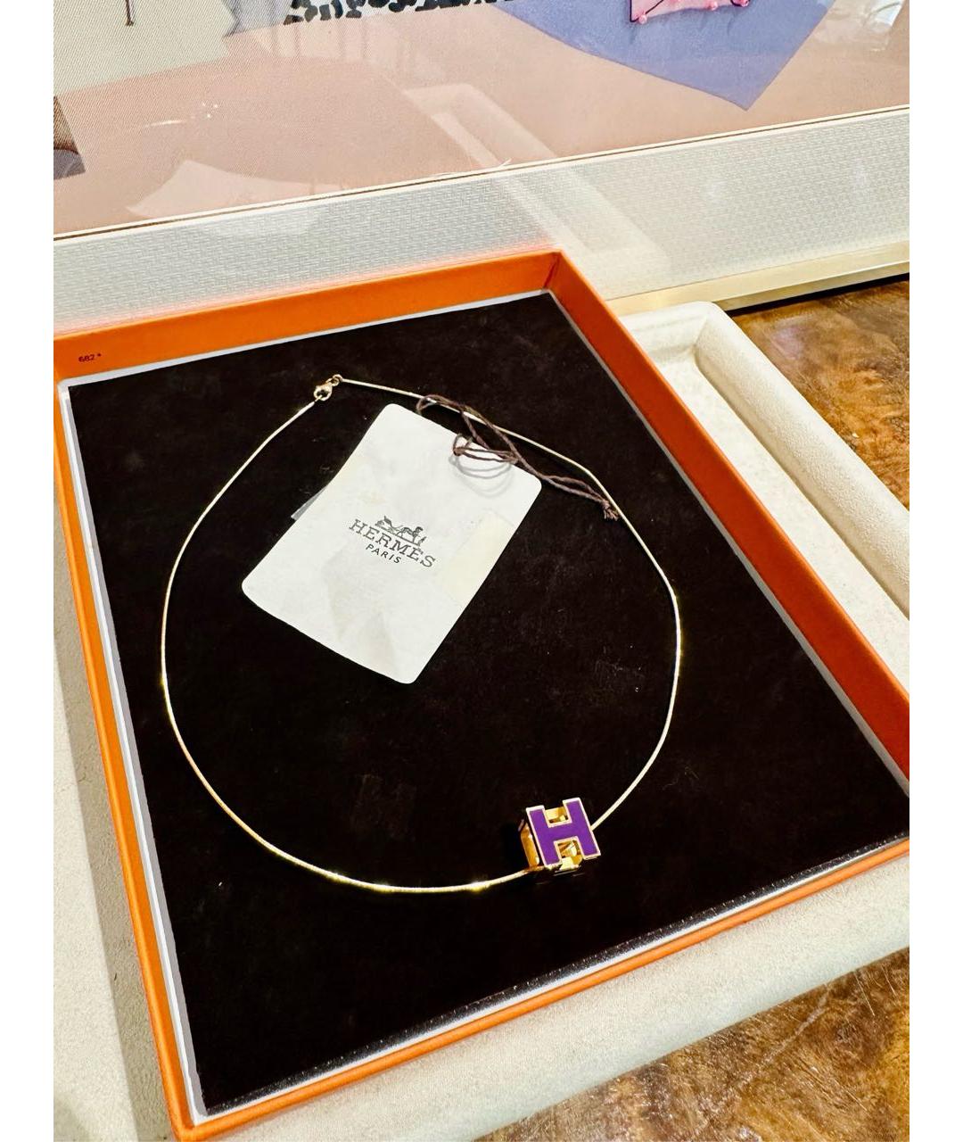 HERMES Золотое колье, фото 8