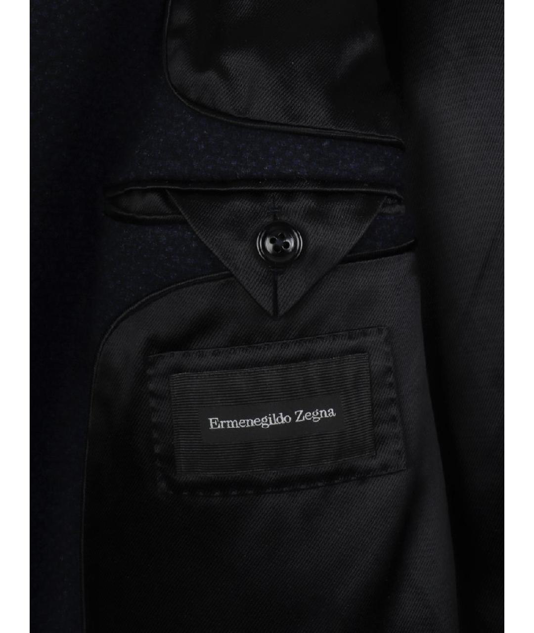 ZEGNA Темно-синее шерстяное пальто, фото 3