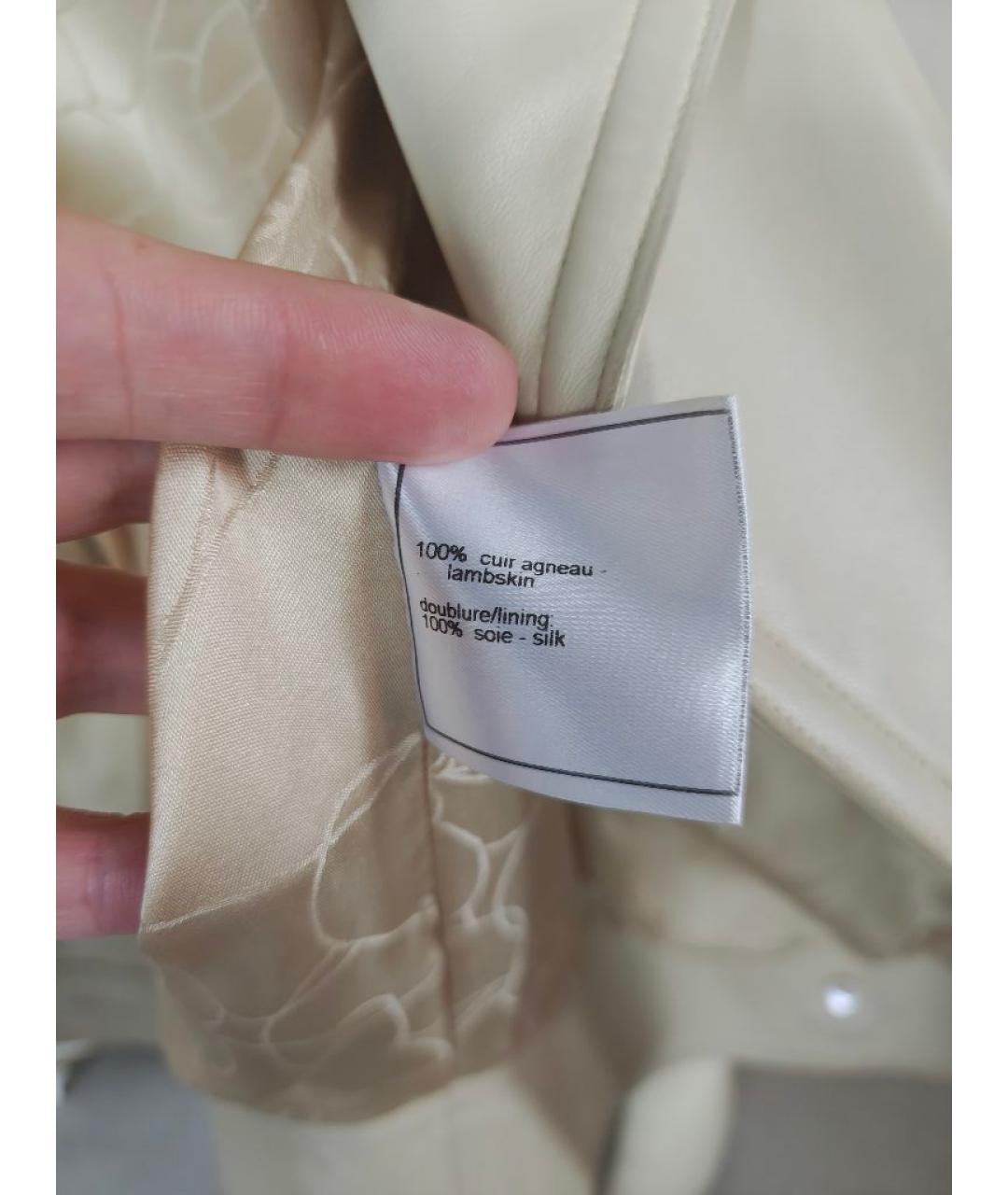 CHANEL Бежевая кожаная куртка, фото 7