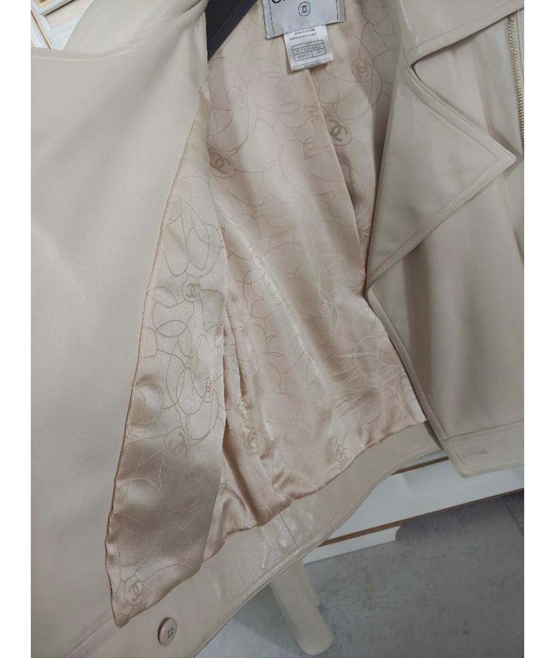 CHANEL Бежевая кожаная куртка, фото 8